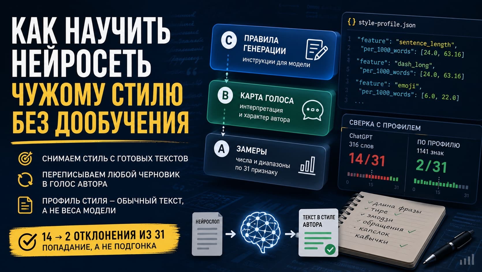 Как научить нейросеть чужому стилю без дообучения