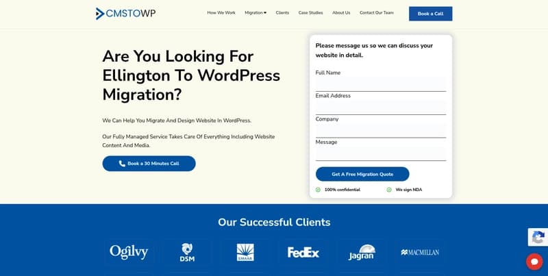 Top 10 Ellington to WordPress Migration Companies