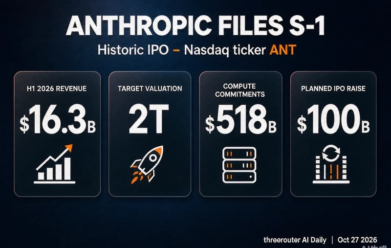Anthropic publicly filed its S-1 for a Nasdaq IPO