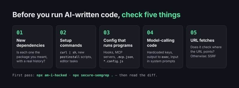 Before you run the code your AI agent wrote, check these five things