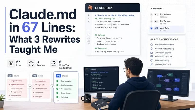 Claude.md in 67 Lines: What 3 Rewrites Taught Me